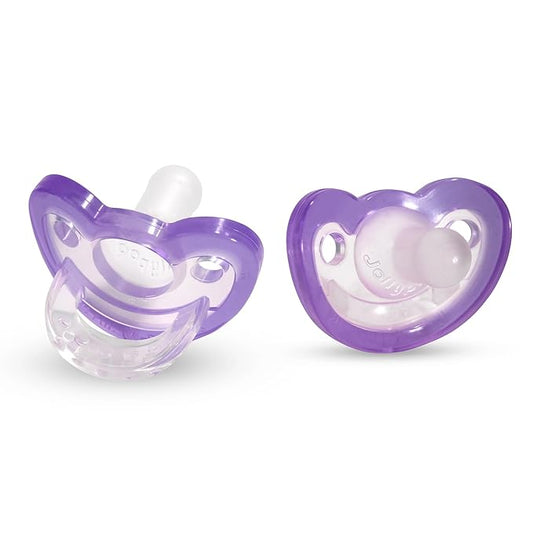 RaZbaby Jollypop Pacifier for Babies 3 Months and Up, USA Made, Natural Shaped Orthodontic Binky, Lovingly Shared in NICUs & Hospitals Worldwide, Medical-Grade 100% BPA-Free - 6 Pack - Lavender