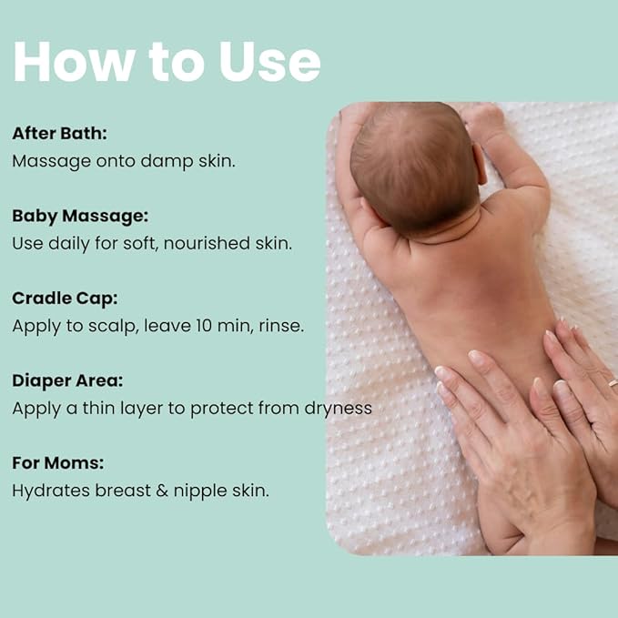 Organic Baby Oil (100 ml) – Olive, Almond & Argan – Gentle Moisturizing Massage Oil for Babies & Kids