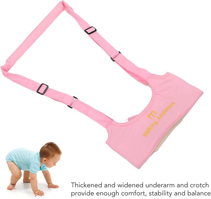Baby Walker Sling, Prevent Getting Lost Baby Walking Harness Absorbent for Kids (Pink)