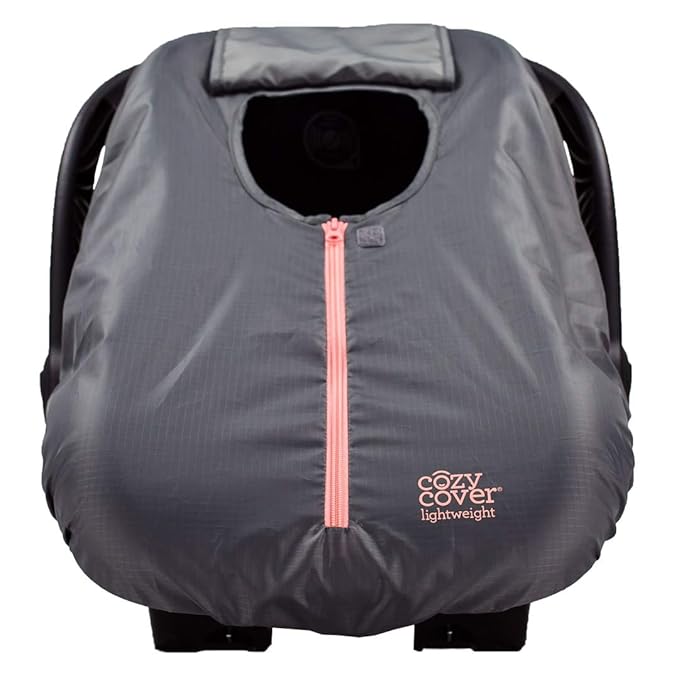 CozyBaby Combo Pack with Mesh Sun and Bug Cover and Lightweight Spring or Summer Cozy Cover with Elasticized Edge, Pink Grapefruit