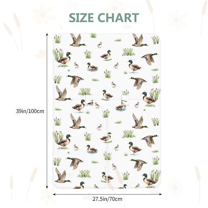 Mallard Duck Carseat Covers Baby, Winter Carseat Cover for Baby, Minky Baby Car Seat Cover for Boy & Girl, Peekaboo Opening Car Seat Canopy for Newborn, Multi Use Mom Nursing Cover, Mallard Duck
