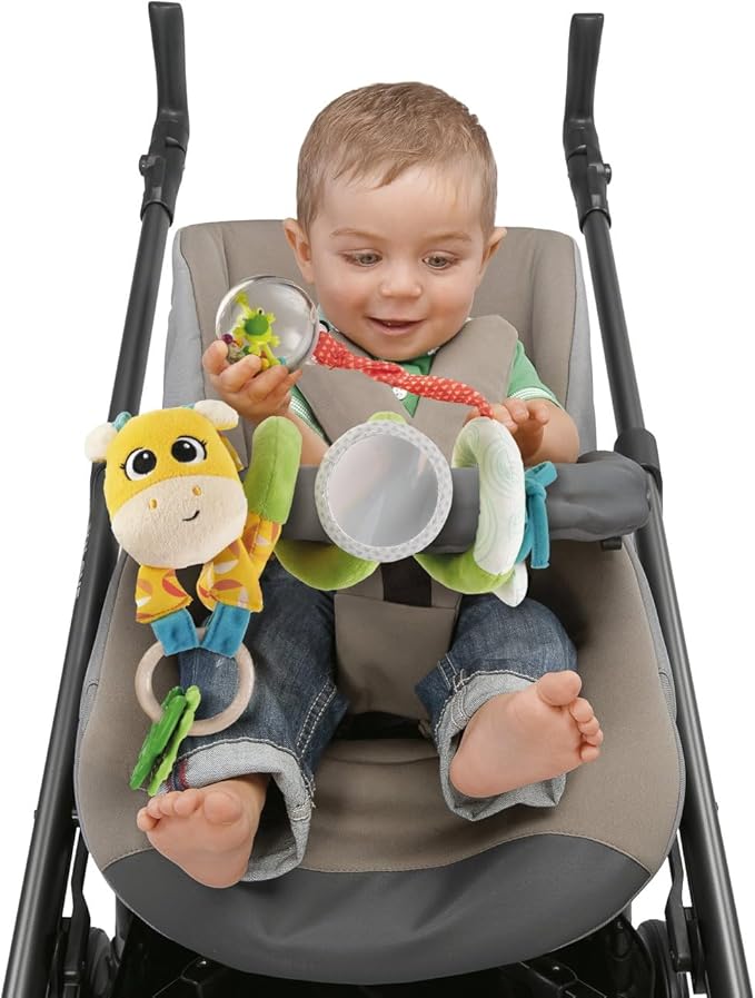 Chicco Mister Spiral Giraffe Baby Stroller Toy, Activity Spiral with Rattle, Ring, Mirror, Baby Toys Pendant, Babies 6 Months, Giraffe Multicolor