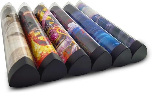6 PCS Playmat Tube Prism-Shaped Playmat Tube for MTG playmat ygo playmat DTCG playmat Will Not Roll Off Surface