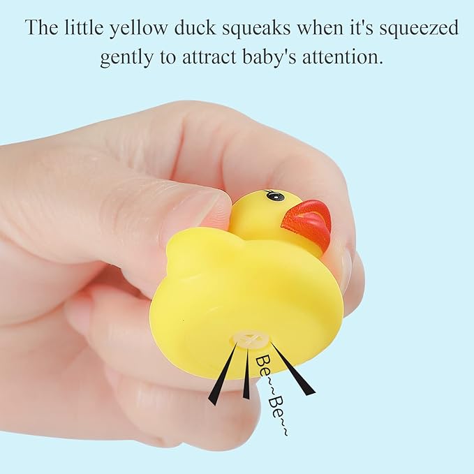60 PCS Rubber Ducks Bath Toys Mini Ducks Float and Fun Squeak for Kids Bath Toy Shower Decorations Birthday Party Carnival Game Gift