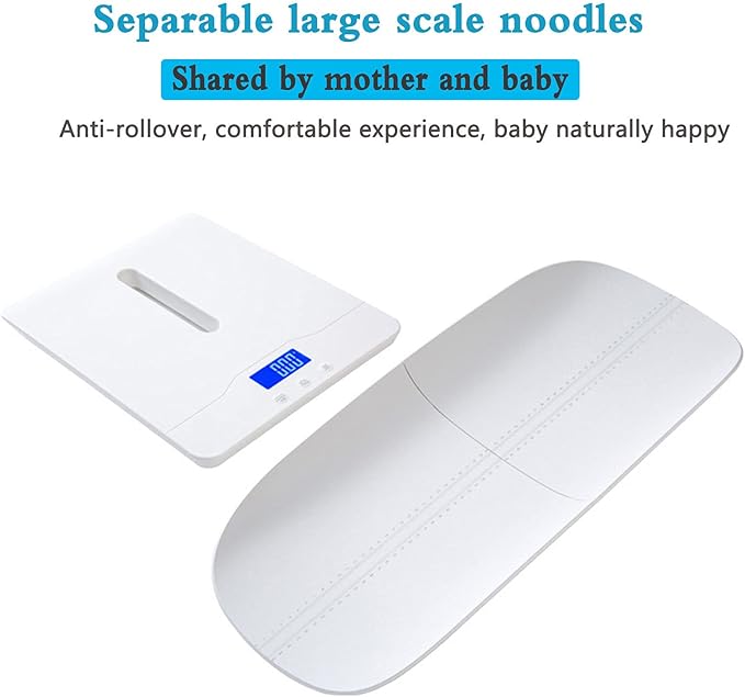 Baby Scale, Digital Baby Scale with Hold Function, Large LCD Display, Capacity 220Ib, Accurate to 10G, Height Measurement Range 0-60Cm (White)