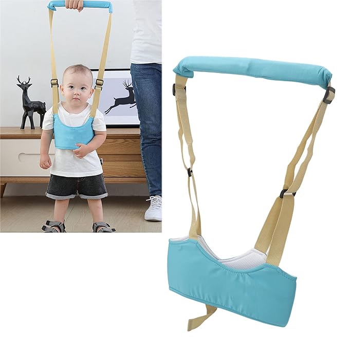 Baby Walker, Walking Harness Handheld Kids Toddler Walking Harness Helper Assistant Protective Belt Child Walker Adjustable Standing Up Walking Learning Helper for Toddler (Sky