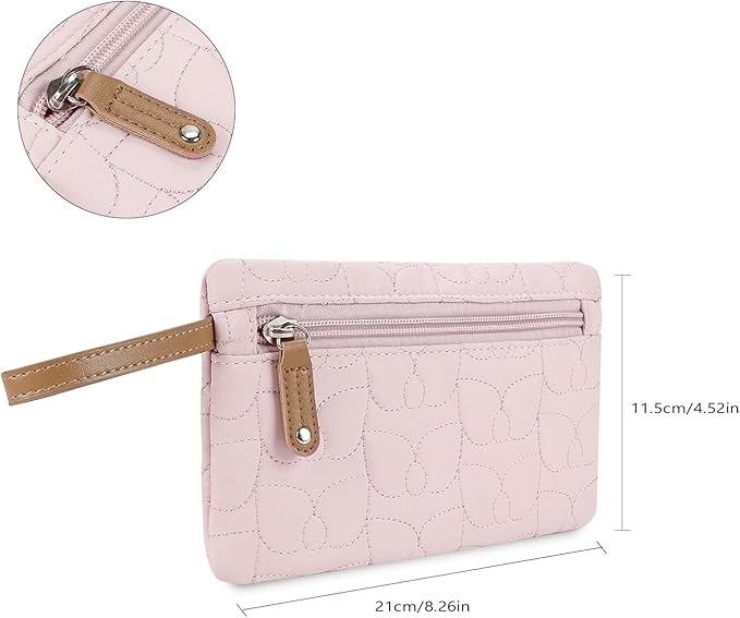 MOMIGO Teething toys Bag - Baby Pacifier Bibs Organize storage Pouch Cover bags for Travel Outdoor (Pink)