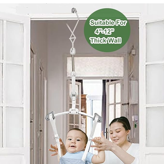 Creative Baby Door Jumper Set - Adjustable Toddler Baby Bouncer Baby Toys Baby Walker Swing (Gray)