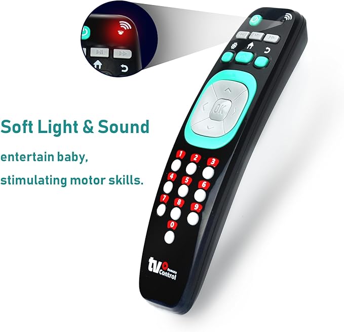 Baby Remote Control Toy, TV Remote Control Toy, Musical Toys with Lights and Sounds for Toddlers Babies 12 36 Months