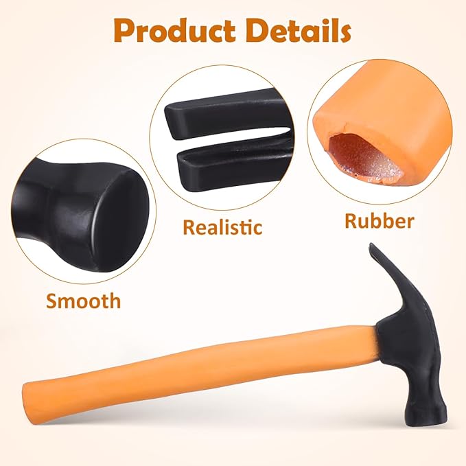 BESTOYARD Hammer Toy Funny Rubber for Boys & Girl Halloween Party Props, Cosplay Accessories, Educational Dress-up Fake Pounding Mallet for Toddler Kids Performance Props