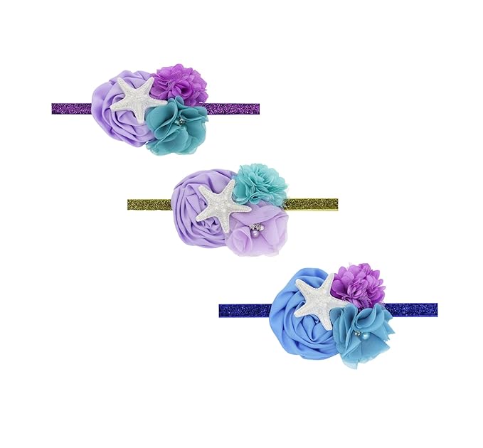 Baby Girl Headbands with Bows.(FD88) (Purple,Lavender starfish)