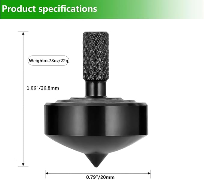 Stainless Steel Spinning Top, Precision Mini Desktop Gyroscope, Kill Time Reduce Stress ADHD Toys, Perfect Balance Gyro (Black Style 2)