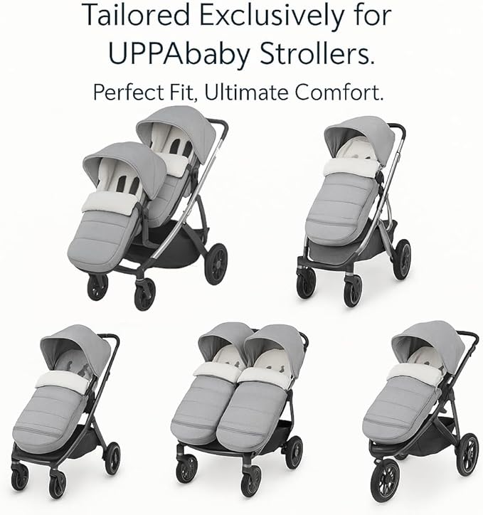 Stroller Footmuff Bunting Bag for Winter – Universal Stroller Cover for Cold Weather, Compatible with UPPAbaby Vista V2 / V3 / Vista/Cruz/Cruz V2 / RumbleSeat/Ridge/Minu – Storage Bag Included
