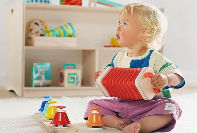 Lovevery Music Set with 6 Instruments, Songs Book, Babbler Play Kit with 8 Toys for Balance, Spatial Skills, Ages 18 Months to 4+ Years