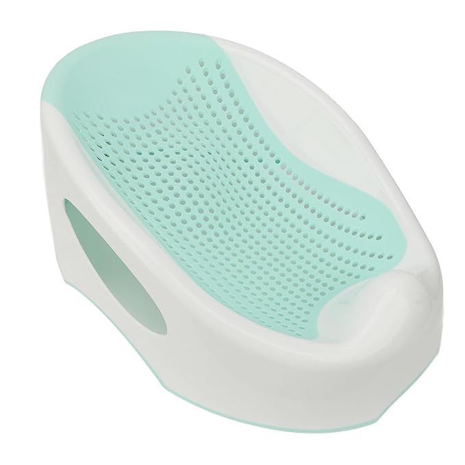 Baby Bathtub, Slipless Bath Tub Comfortable, Soft Silicone Lying Support Bracket Bath Tub for 0-6 Months, Baby Bath Support Easy to Store for Newborn Infant (Green)