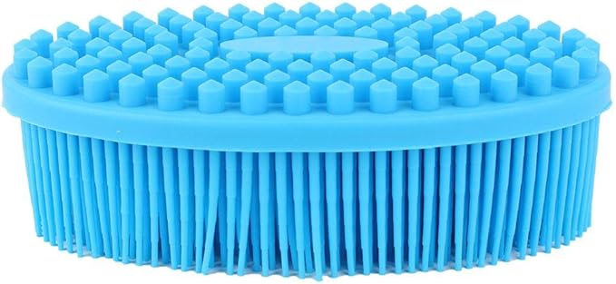Silicone Baby Bath Brush Silicone Baby Sensory Brush Silicone Shower Skin Massage Brush for Baby Body Hair Washer(Blue)