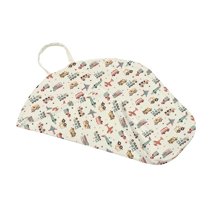 Cartoon Transportation Pattern Baby Lounger Cover, Unisex Plane Car Train Stars Removable Infant Newborn Snug Fit Floorseat Sleeping Lounger Slipcover for Boys Girls Lounger Pillow,Cover Only
