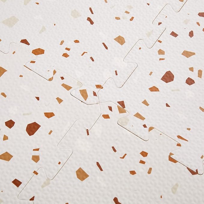 Extra Large Baby Playmat, Non-Toxic EVA Foam, 176cm x 117cm Interlocking Tiles, Easy Clean Crawling Mat (Brown)