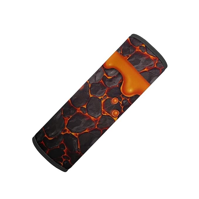AFPANQZ 2 Pack Car Seat Belt Covers Cool Magma Fissure Design Car Seatbelt Pad Cushion Pads for Kids Adjustable Universal for Most Car Laptop Backpack Luggage Bag Straps Soft Pads