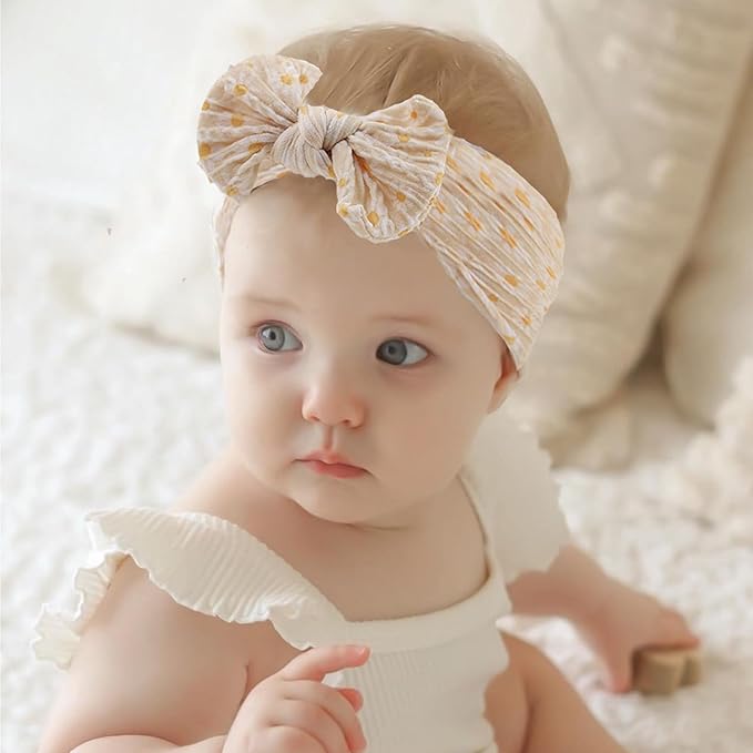KIDOCHEESE Baby Girls Headbands with Bows Elastics Nylon Hair Bows Hairbands Hair Accessories for Newborn Infant Toddlers Kids