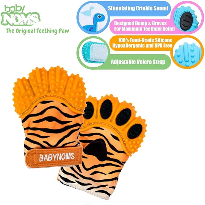 ® Teething Mitten | Orange Tiger Teething Paw