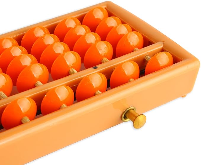 Larcele Bead Arithmetic Counting Abacus with Reset Button,13 Column SP-02 (Yellow 2)