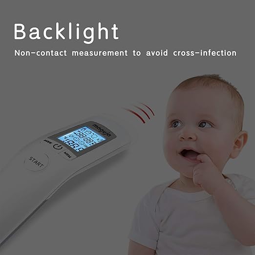 Infrared Forehead Thermometer, maguja Touchless Digital Infrared Thermometer for Adults, Kids, Baby with 3 in 1 Digital LCD Display for Forehead, Body with Fever Alarm and Memory Function