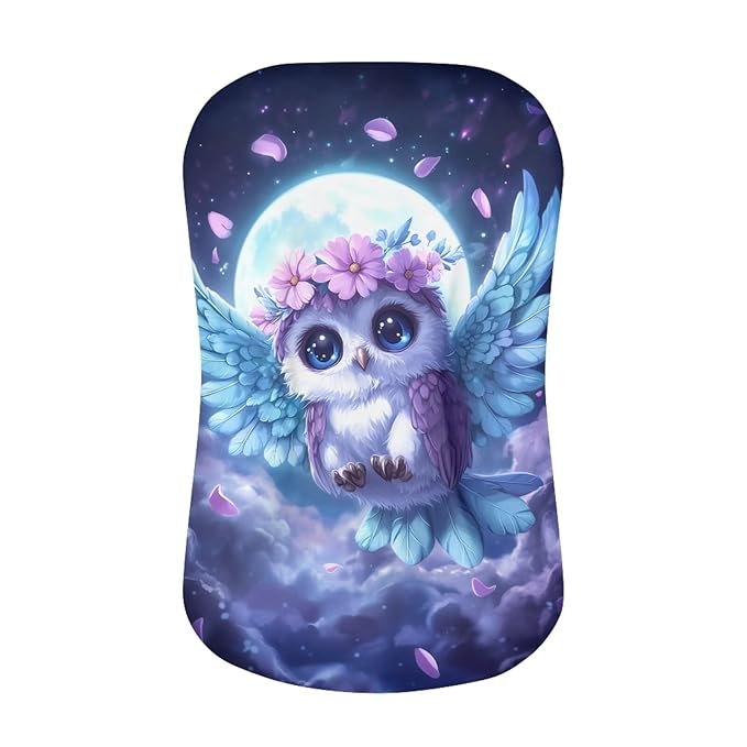 Owl Moon Baby Lounger Cover for Boys, Starry Night Newborn Infant Lounger Covers 31.5'' x 21.3'', Soft and Breathable Nest Replacement Slipcover