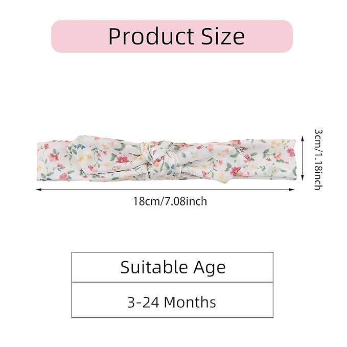 KIDOCHEESE Baby Headbands Soft Stretchy Baby Girl Bows Newborn Infant Toddler Headwrap Hair Accessories
