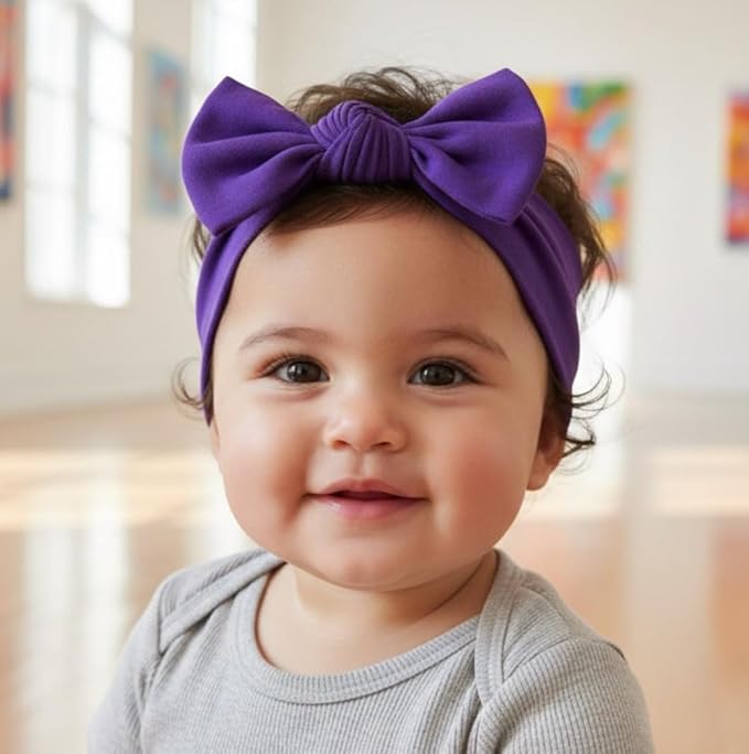 Baby Girl Headbands-Infant,Toddler Cotton Handmade Hairbands with Bows Child Hair Accessories