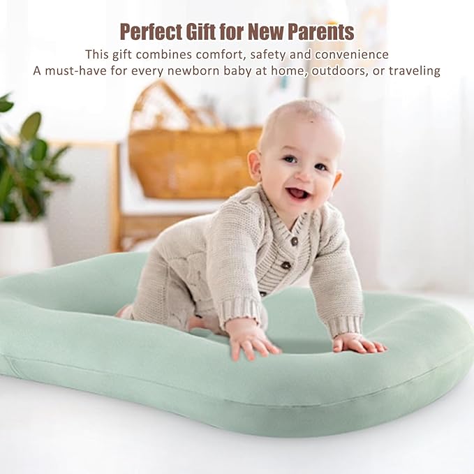 Baby Lounger, Baby Lounger for Newborn, Soft Breathable Washable Infant Lounger for Baby Home and Travel (Brown, 0-12 Months)