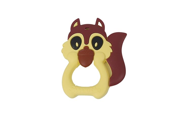 Sweetie TR032 Teether Teething Squirrel Toys Silicone Teething for Babies Silicone for Baby Teething (Yellow)