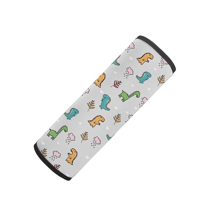 AFPANQZ Kids Cute Car Seat Belt Covers Set Cartoon Dinosuar Auto Seatbelt Soft Cushion Pad 2 Pieces Set Shoulder Protetion Car Seats Covers Interior Accessories Universal Fit
