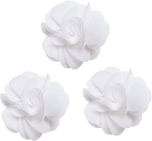 YYCRAFT Pack of 30 Chiffon Flower 1.5" Hair Flower Headband-White