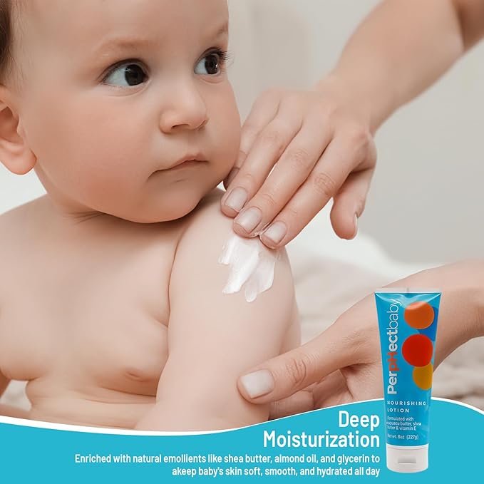 Nourishing, Moisturizing, Calming Baby Dry Skin Lotion for Chapped & Cracked Skin Formulated with Cupuacu Butter, Shea Butter, Vitamin E and Lavender Oil, 8 oz