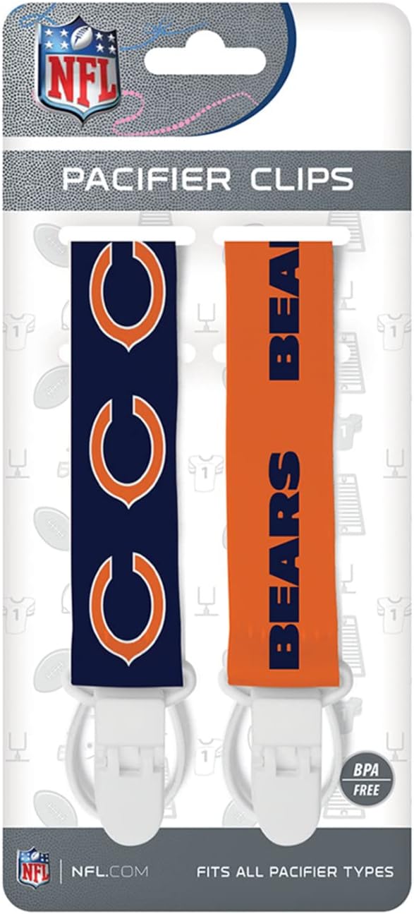 BabyFanatic Officially Licensed Unisex Pacifier Clip 2-Pack - NFL