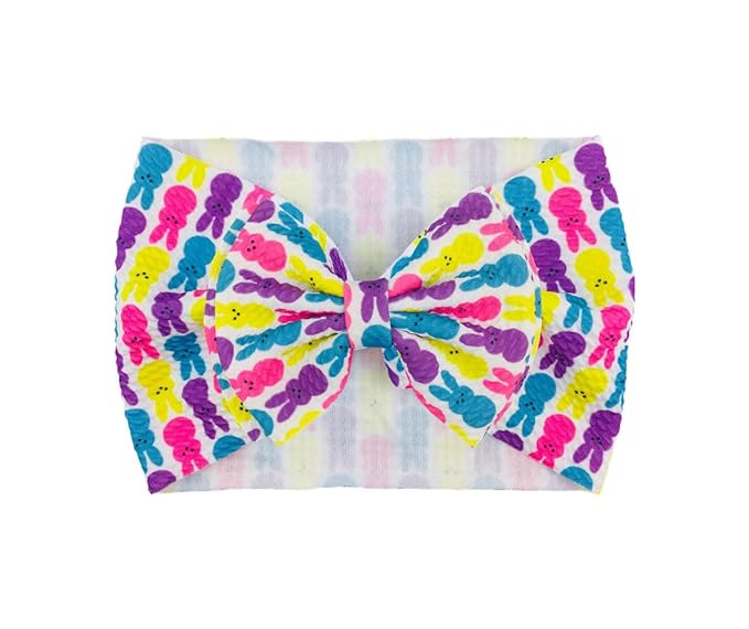 Baby Girl's 8'' Soft Big Bow knot Nylon Headband Toddler Hairband for Photography Travel Party Festivals (A- Rabbit Easter)