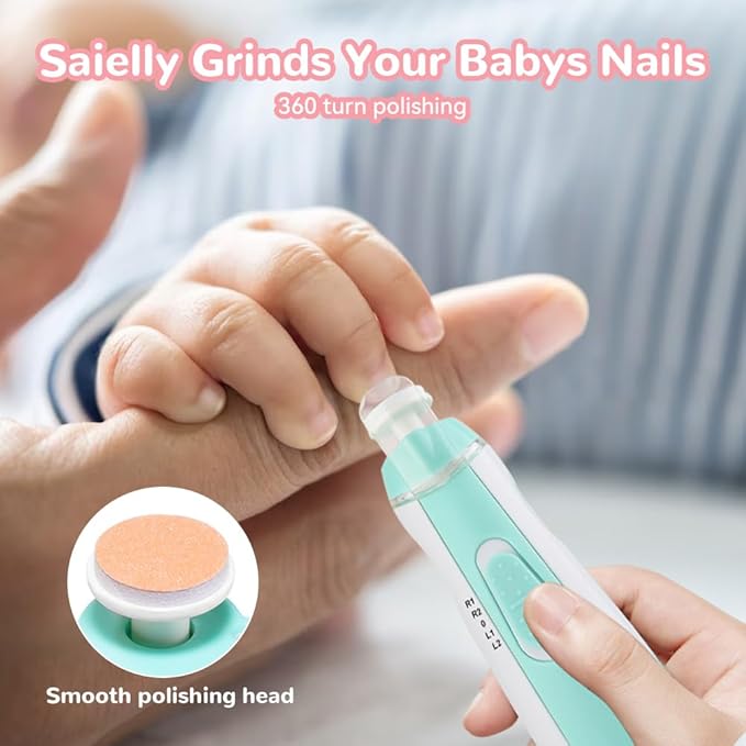 Baby Nail Trimmer Electric, Upgrade Baby Nail Clippers Safe Baby Nail File Kit, Trim Polish Grooming Kit for Newborn Infant Toddler or Adults Toes Fingernails Care (Pink, 2PCS)