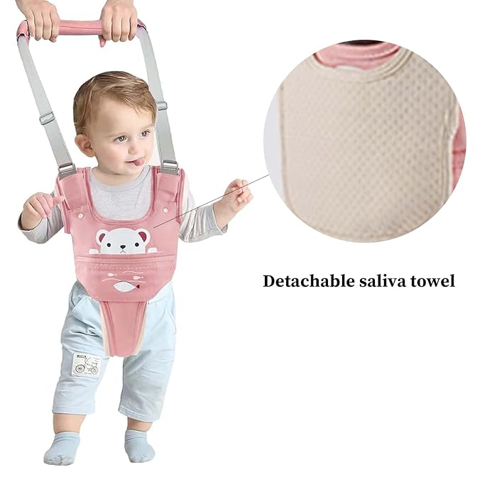 KIYUMI Baby Walking Harness Adjustable Handheld Kids Walker Helper Assistant Belt for Learning Walk Trainer Tool Walking Wing,Pink