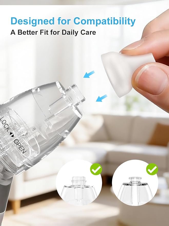 Nasal Aspirator Replacement Tips Compatible with GROWNSY, X-Bosak, Watolt, LittleTora, HEYVALUE Electric Nose Sucker, BPA-Free Reusable Soft Silicone Parts for Infant Toddler, 6pcs