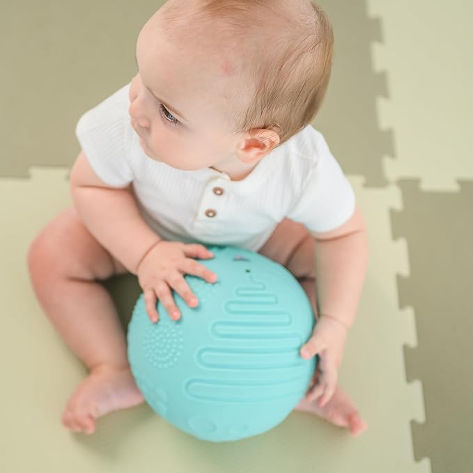 Edushape Texture-iffic Sensory Ball for Baby - 7" Baby Ball that Helps Enhance Gross Motor Skills for Kids - Toddler Ball with 8 Sections of Different Tactile Patterns