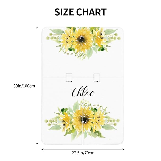 Custom Baby Car Seat Canopy with Name, Personalized Stroller Baby Car Seat Covers for Boys Girls, Minky Nursing Carseat Cover for Breastfeeding, Car Seat Canopies for Infant Newborn(Sunflower)