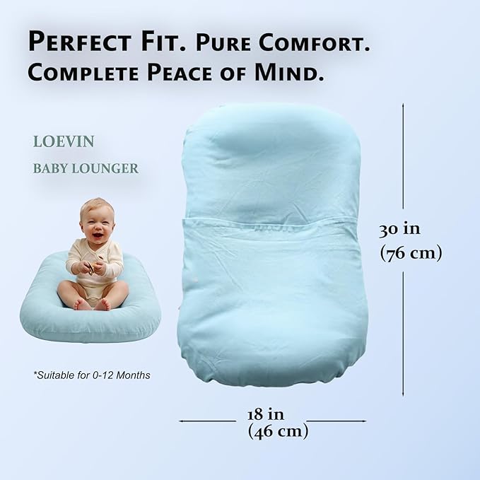 Baby Lounger for Newborn 0-24 Months, Soft Portable Infant Nest & Play Mat & Diaper Changing Pad for Home,Travel & Floor Time, Newborn Babies Essentials Gifts(Misty Blue)