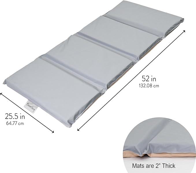 Children's Factory Nap Mats, 2 inch Thick Toddler Sleeping Mats for Preschools and Daycares, Comfortable and Soft 4 Section Folding Nap Pad