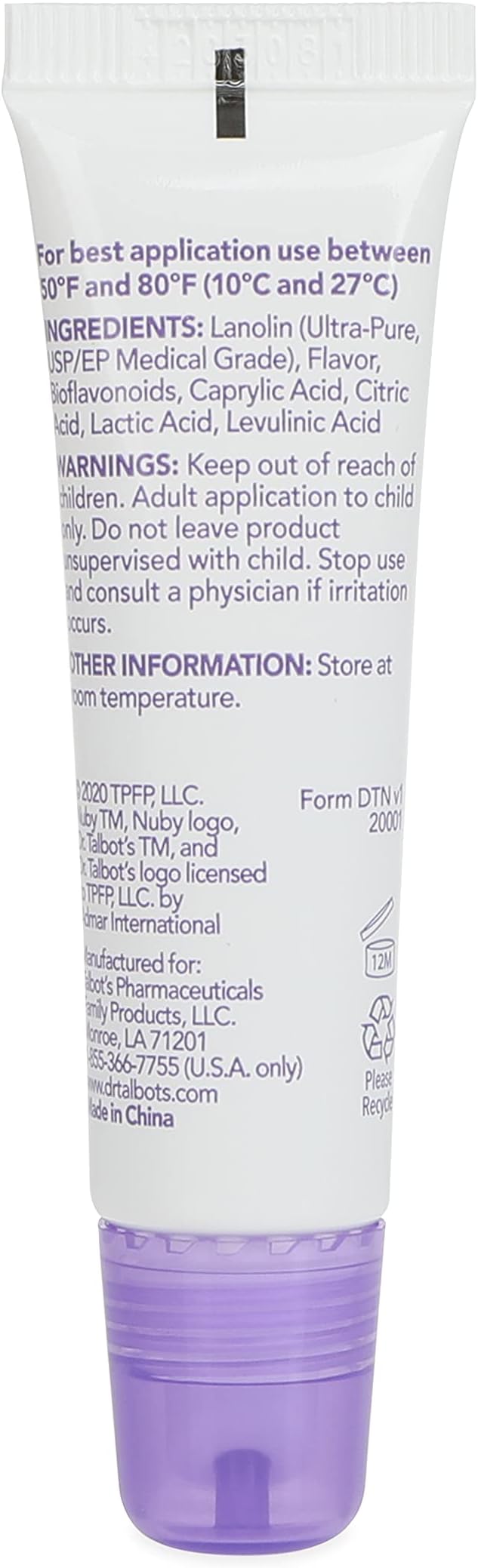 Dr. Talbot's Lanolin Lip & Cheek Balm for Baby, Naturally Inspired with Citroganix, Vanilla Milk Flavor, 4 Pack