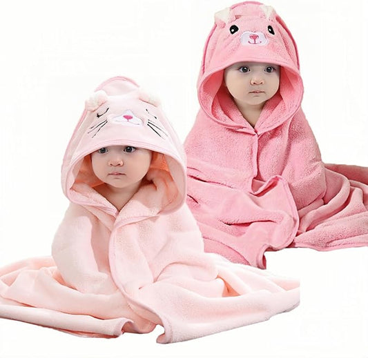 2Pcs Baby Hooded Towel,31 * 31 in Toddler Bath Towels Set for Newborn Babies,Toallas de Baño para Bebe,Organic Infant Kids Boy Essentials1-3
