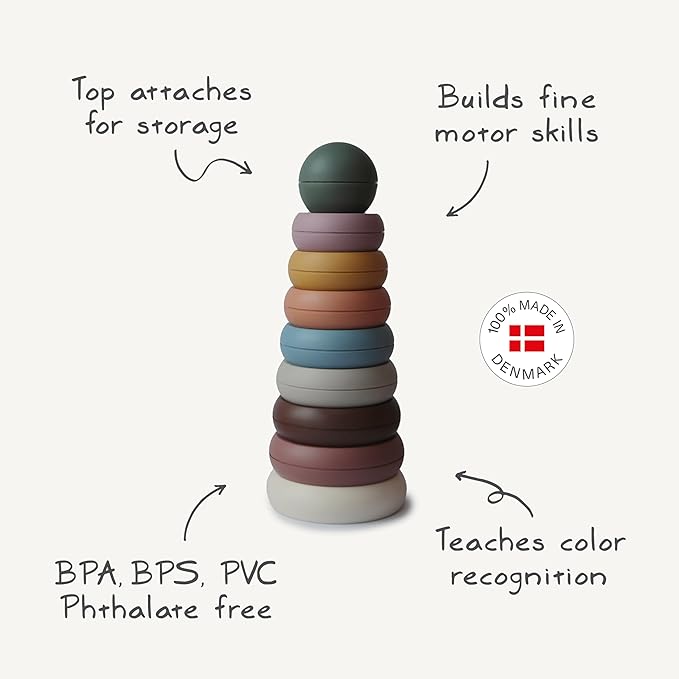 mushie Stacking Rings Toy | Made in Denmark (Rustic)