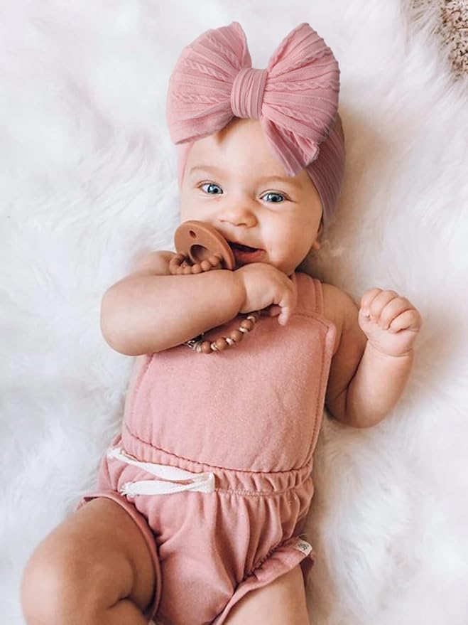 AQOKKA Baby Bows Headbands Nylon Baby Girl Headbands Soft Handmade Hairbands Toddler Hair Accessories for Girls Baby Newborn Infant Kids
