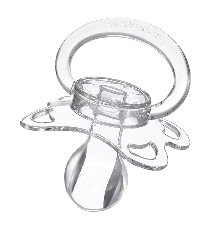 Landofgenie Large Shield Adult Size Pacifiers Set Moon Shape Transparent Design Pacifier White