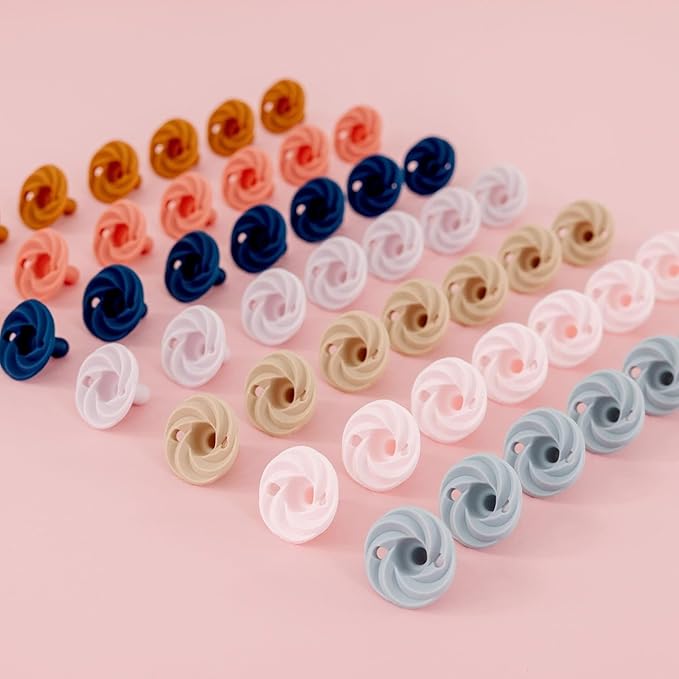 Doodle & Co. Holland Classic Pacifier for New Born Babies | BPA Free Natural Nipple Shape 100% Silicone for Infants | Helps Promote Healthy Oral Development | 0-3 Months | Peach/Plum